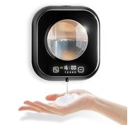 Distributeur de savon mural automatique, 320 ml, noir, distributeur de savon mural à capteur, USB-C, distributeur de savon électrique pour la salle de bain, la cuisine et le bureau (mousse, noir)