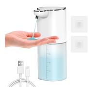 Distributeur de savon mural automatique, 400 ml de savon liquide, port de recharge USB-C, capteur électrique, réglable sur 4 niveaux, étanche (IPX5), pour la cuisine, la salle de bain, l'école, l'hôte