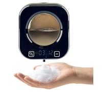 Distributeur de savon mural automatique, distributeur de savon électrique de 320 ml avec capteur, 5 réglages, distributeur de mousse sans contact pour la salle de bain, la cuisine, le bureau, noir