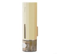 Distributeur de savon mural de grande capacité en plastique ABS pour gel douche, shampooing et salle de bain, cuisine, hôtel, jaune laiteux 450 ml