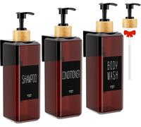 Distributeur de savon mural - Distributeur de savon manuel - 3 pièces - noir - plastique - 500 ml