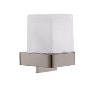 Distributeur de savon mural NIL en laiton métal gris poli et verre 200 ml