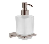 Distributeur de savon mural NIL en verre et laiton gris métal poli 200 ml