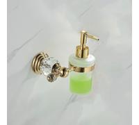 Distributeur de savon mural - or poli cristal - porte-savon liquide - salle de bains - 250 ml - bouteille en verre - acier inoxydable
