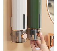 Distributeur de savon mural sans perçage - Lot de 2 d'une capacité de 450 ml pour savon pour les mains, shampoing et désinfectant