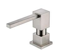 Distributeur de Savon pour évier de Cuisine en Nickel brossé, Tout en Laiton intégré et Recharge de Top Design, Savon à Main en métal et Pompe à Vaisselle en cuivre