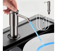 Distributeur de savon pour évier de cuisine, pompe à détergent pour vaisselle avec tube prolongé et extraction haute pression Acier inoxydable