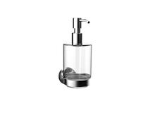 Distributeur de savon rond emco, récipient en verre cristal, modèle mural, 432100100, Couleur: chrome
