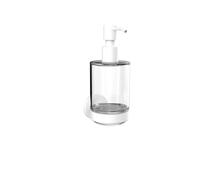 Distributeur de savon rond emco, récipient en verre cristal, modèle mural, 432113900, Couleur: blanc
