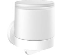 Distributeur de savon rond - utilisation d'une seule main - montage mural - 1 pièce - blanc mat - durable