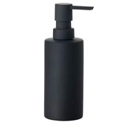 Distributeur de savon Solo, distributeur de savon liquide, accessoire de salle de bain, porcelaine avec revêtement Soft-Touch, 6 x 15,5 cm, 0,3 litre, noir