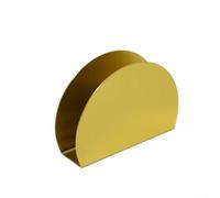 Distributeur de serviettes demi-rond en acier inoxydable pour comptoir - Rangement de serviettes en papier doré 12 cm (doré)