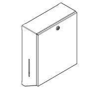 Distributeur de serviettes en papier KWC KP, RODAN, acier inoxydable, 275 x 355 x 112 mm, montage en saillie, épaisseur de l'acier : 0,8 mm, capacité : 300 à 400 pièces selon la marque et le pliage, 1