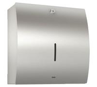 Distributeur de serviettes en papier KWC KP, STRATOS, acier inoxydable, montage en saillie, 300 x 305 x 134 mm, façade incurvée, serrure à cylindre, 1 pièce.