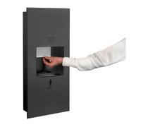 Distributeur de serviettes encastré et récipient à déchets pour salles de bains commerciales, capacité de 7,6 litres, finition satinée, acier inoxydable, facile à nettoyer, design durable