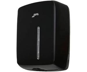 Distributeur de serviettes - JOFEL - Zig-Zag - Noir - 50% ABS recyclé - Sécurisé avec serrure