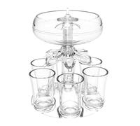 Distributeur De Shot Verseur - Remplissez Plusieurs Tasses Simultanément Pour L'organisation Rapide D'une Fête, Architecture D'entonnoir Circulaire À Six Sorties, Rangée De 12 X 13,9 X 16,1 Cm + 45 Ml