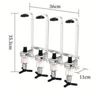 Distributeur de spiritueux à fixer au mur - Porte-bouteilles pour 4 bouteilles - Doseur pour bar, cuisine et salle de réception - Rangement gain de place - Argenté
