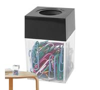 Distributeur de trombones - Joint magnétique puissant, corps acrylique transparent, couvercle à ouverture douce, boîte de rangement à clip d'accès facile | Organisateur d'accessoires en papier
