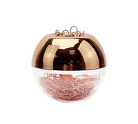 Distributeur de trombones magnétiques or rose avec 100 trombones pour bureau, école, maison, organiseur - Idée cadeau (or rose)