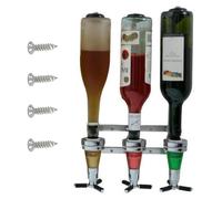 Distributeur de vin mural, 3 bouteilles, aluminium, 30 ml, accessoire pour bar