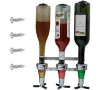 Distributeur de vin mural pour 3 bouteilles en aluminium Bar Butler porte-bouteilles Distributeur d'alcool pour cocktails Bartending Mixwine pour bar cuisine