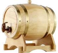 Distributeur de Vin Vintage en FûT de 5 à 50 litres avec Robinet, RevêTement en Aluminium, FûT en Bois pour Vin et Spiritueux(F,10L)