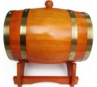 Distributeur de Vin Vintage en FûT de 5 à 50 litres avec Robinet, RevêTement en Aluminium, FûT en Bois pour Vin et Spiritueux(C,5L)