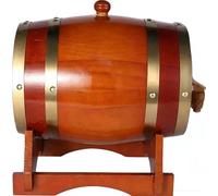 Distributeur de Vin Vintage en FûT de 5 à 50 litres avec Robinet, RevêTement en Aluminium, FûT en Bois pour Vin et Spiritueux(A,3L)