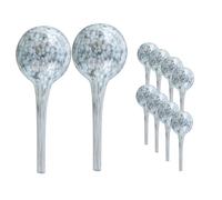 Distributeur d'eau 10 pièces set en verre pour plantes en pot, boule, rond Ø 6 cm couleur blanc 100 ml moderne, conditions domestiques, pour pots, pour fleurs, régulation de l'eau-assure un dosage opt