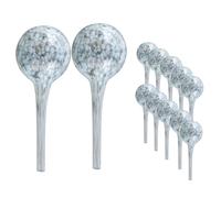 Distributeur d'eau 12 pièces set en verre pour plantes en pot, boule, rond Ø 6 cm couleur blanc 100 ml moderne, conditions domestiques, pour pots, pour fleurs, régulation de l'eau-assure un dosage opt