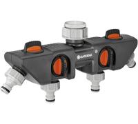 Distributeur deau 4 voies GARDENA 08194-20 avec vanne de régulation raccord enfichable, 26,44 mm (3/4) (filet ext.), 33,25 mm (1) (filet ext.)