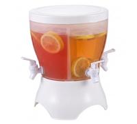 Distributeur d'eau avec robinet, distributeur de boissons anti-fuite à 3 compartiments de 5, 3 L avec base rotative à 360° et couvercle pour réfrigérateur fête, blanc