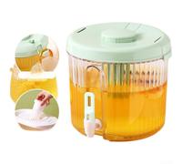 Distributeur d'eau carré vert épicéa clair avec robinet 4 l grande capacité double filtre pour réfrigérateur froid jus, lait, thé glacé (D)