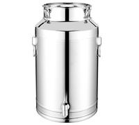 Distributeur d'eau en acier inoxydable 9 L, qualité alimentaire 201, bidon de lait avec couvercle, joint anti-fuite et robinet pour huile de cuisine, vin, stockage boissons, seau en acier ino