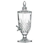 Distributeur d'eau en verre transparent 3L avec robinet, distributeurs de boissons en pot Mason pour les fêtes, serveur de boissons à large bouche en acier inoxydable 100 % étanche pour fête, bar