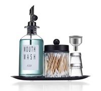 Distributeur d'eau pour salle de bain, flacon en verre pour rince-bouche, avec accessoires