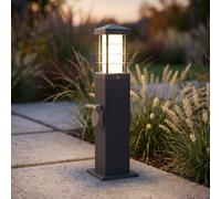 Distributeur D'Énergie Lampe Lampadaire Prises Inox Anthracite Opale E27