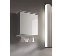 KEUCO Moll distributeur d'essuie-mains 12785010200 en aluminium, avec porte miroir, butée à droite, anodisé argent/ blanc