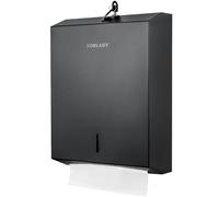 Distributeur d'essuie-Tout Mural Commercial Pliable en C, Pliable à Trois Volets, Distributeur de Serviettes sans Contact avec verrou, (Noir Mat)