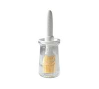 Distributeur d'huile avec pinceau - Distributeur d'huile d'olive en verre pour la cuisine distributeur d'huile 3 en 1 (blanc)