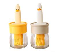 Distributeur d'huile de barbecue 180 ml Application facile d'une seule main | Capacité de 180 ml, pinceau en silicone anti-goutte, fonctionnement à une main, idéal pour les grillades et les rôtissages