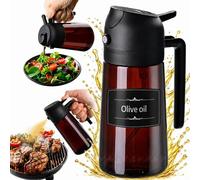 Distributeur d'huile d'olive 2-en-1 de 470 ml/16 oz - Pulvérisateur et verseur en verre pour la cuisson, la friteuse à air, le barbecue, la pâtisserie et les salades 1pc green