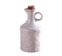 Distributeur d'huile en céramique, 400 ml, bouteille d'huile de cuisine vintage avec bec verseur, huilier d'huile d'olive pour la cuisine, récipient à sauce d'assaisonnement blanc/vert (blanc)