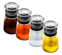 Distributeur d'huile étanche en verre pour camping en extérieur, cruche en verre pour huile d'olive et vinaigre de 160 ml/5,4 oz, bien scellée pour pique-nique et cuisine, lot de 4