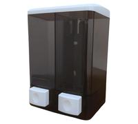 Distributeur double de savon 500 ml x 2 avec serrure à clé pour shampoing, gel douche et savon liquide, destiné aux salles de bains, salles de sport, restaurants, hôtels et hôpitaux (1 unité - distrib