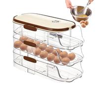 Distributeur d'œufs coulissant, coquetier automatique pour réfrigérateur à 3 couches avec minuterie - Range-œufs pour le garde-manger