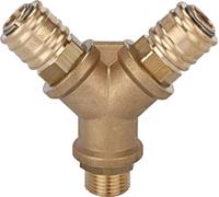 Distributeur en Y RIEGLER avec 2 raccords 1/2 pouce