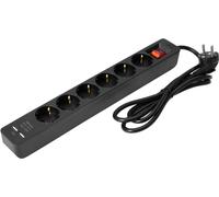 Distributeur EUROLITE ON-1 6 plis + 2 USB bk - Prises multiples