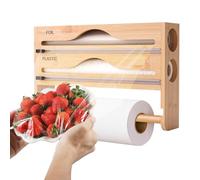 Distributeur Film Alimentaire, Distributeur De Film, 2 in 1 Distributeur Papier Aluminium, Coupe-Film Étirable, Coupe-Film Distributeur pour Cuisine Placard Frigo Organisation Film Plastique Stockage